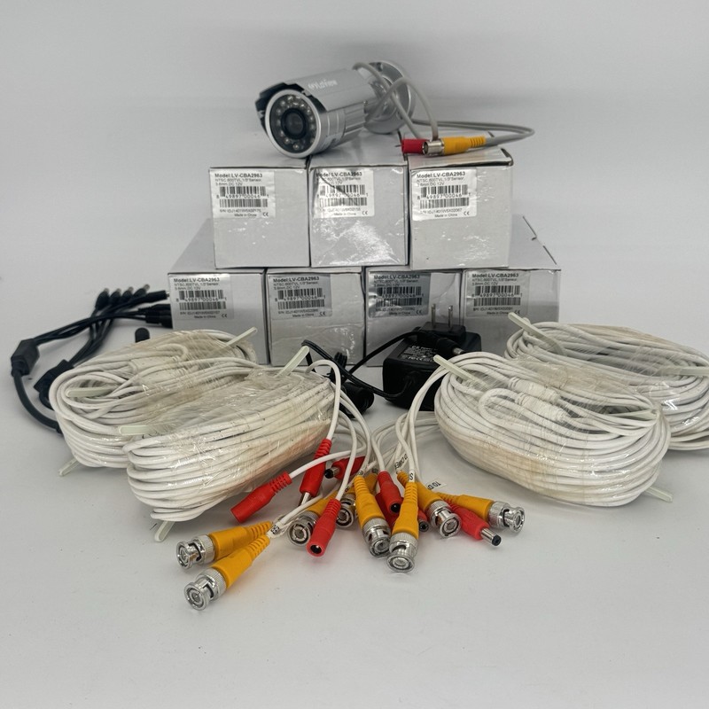 7 LaView Security Cameras - LV-CBA2963 + 4 60" BNC Cable + 2 Splitters + 1 PS