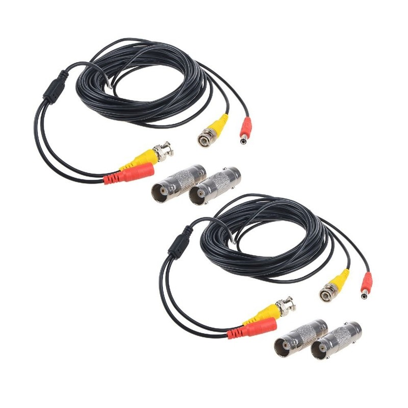 2-Pack 25ft BNC Coaxial Security Camera Cables - Weatherproof & Ready to Use gallery