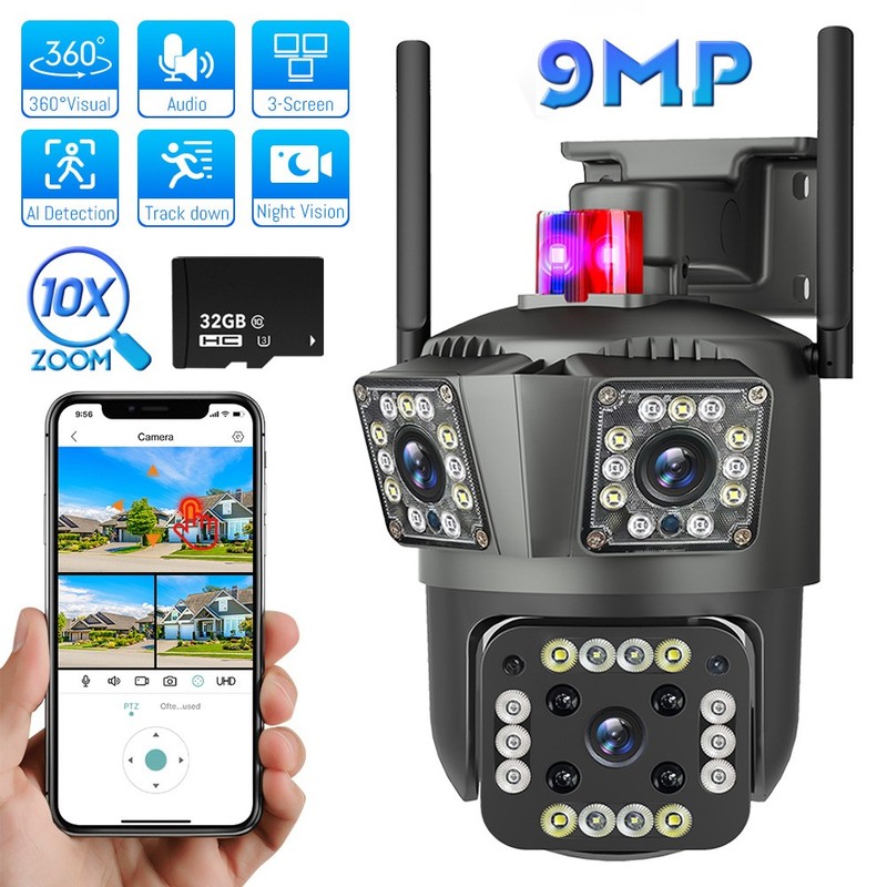 Camaras De Seguridad Wifi Exterior 4K HD Inalambrica Con Vision Nocturna Video