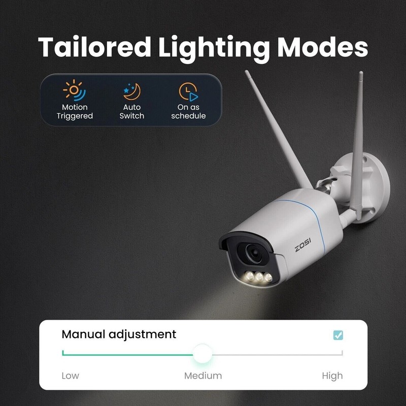 ZOSI 5MP 5G WiFi Outdoor Security Camera Energy Saving and Track Sensor Activity gallery