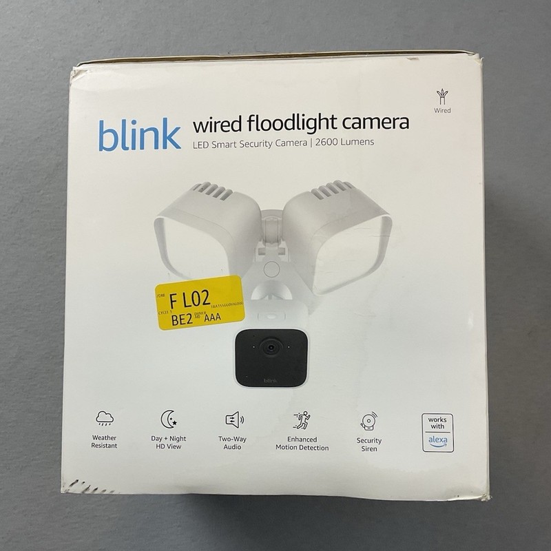 Blink Wired Floodlight Camera White 2600 Lumens 1080p Wi‑Fi Alexa Siren