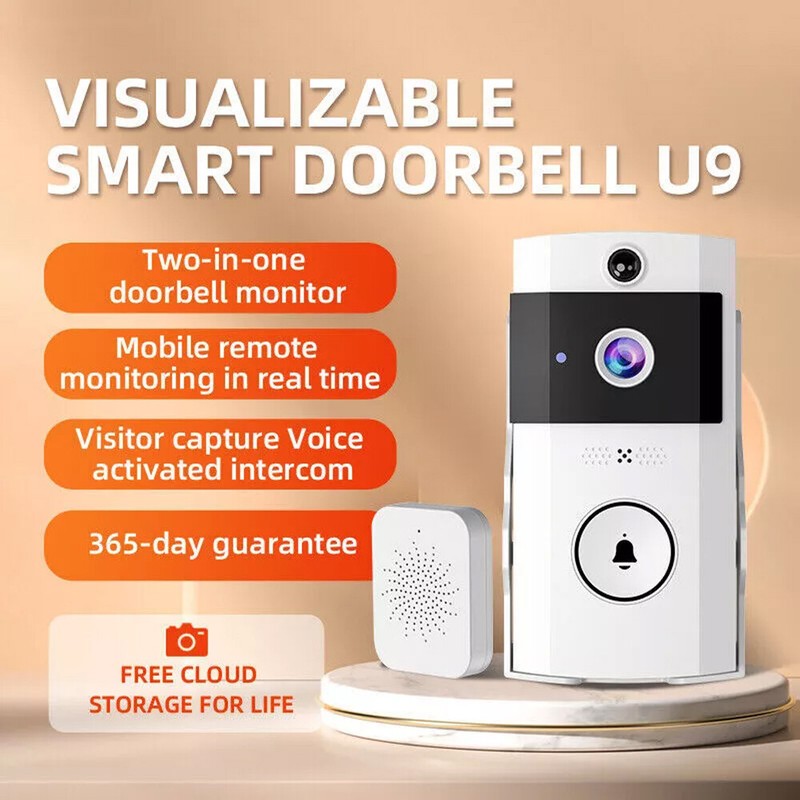 Wireless WiFi Smart Ring Doorbell Intercom Video Camera Door Bell Chime SecuriOA gallery