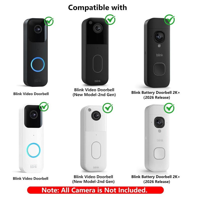 Adjustable (30°to 145°) Doorbell Camera Mount for Blink Battery Doorbell 2K+(... gallery
