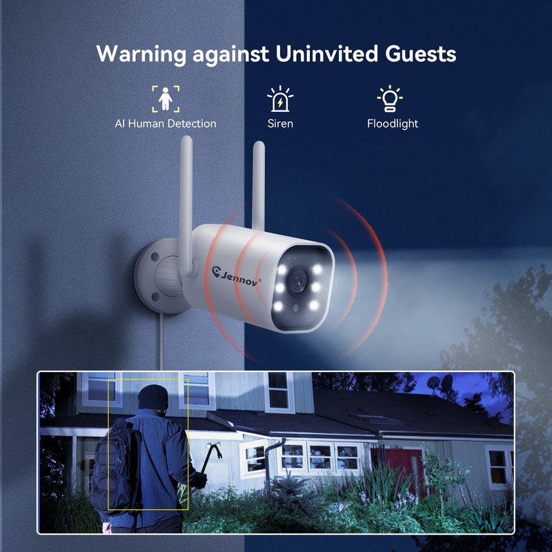 Indoor Outdoor Home 2.4/5G Wifi Security Camera Wireless Night Vision 3MP Camera gallery