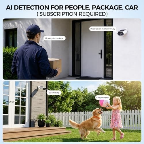 AlkiVision Solar Security Cameras Wireless Outdoor - 2K Night Color Vision Ca... gallery