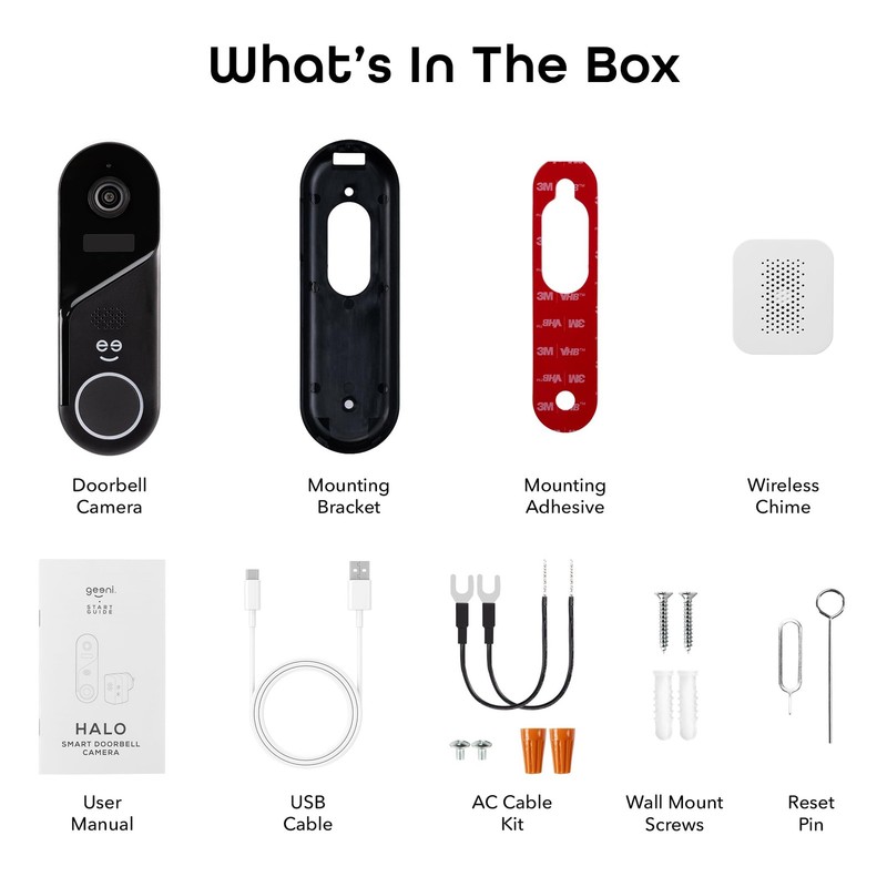 Halo 3MP Smart Video Doorbell Camera – Battery Powered or Hardwired Surveilla... gallery