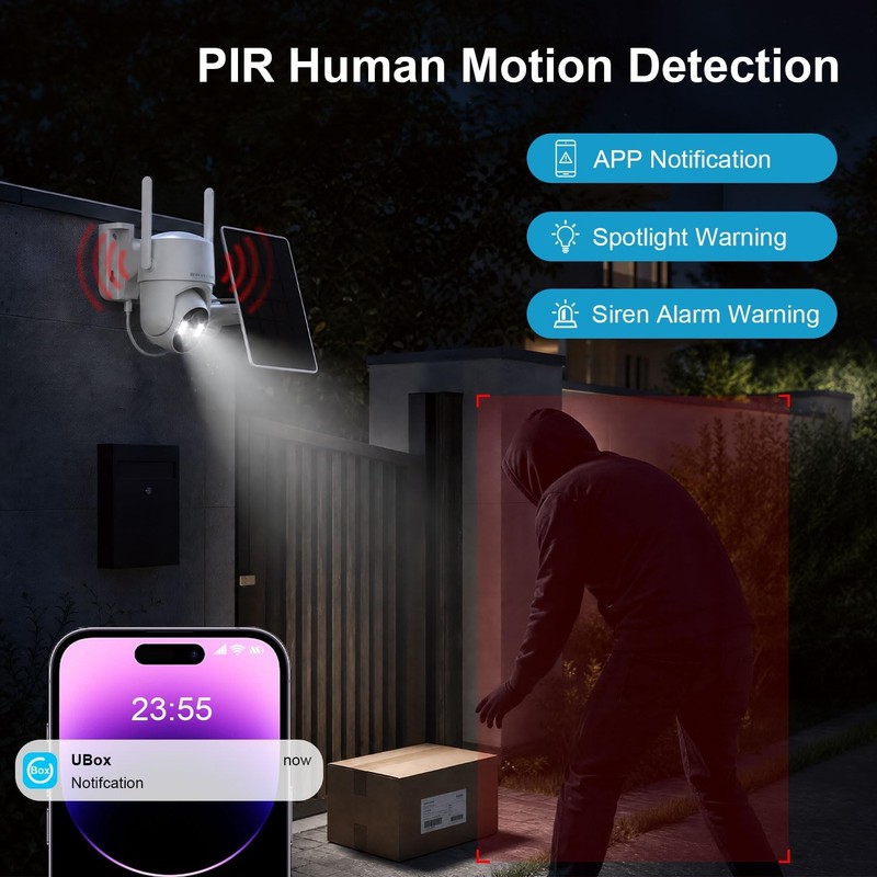 Outdoor Security Camera Wireless, 360° PTZ Remote Wireless Cameras for Home S... gallery