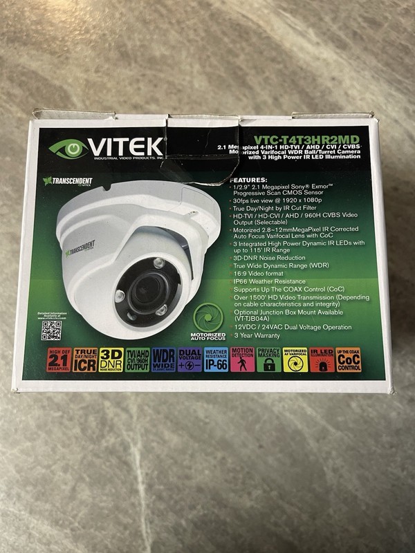 Vitek VTD-T4D6HR2MD Camera, Dome, Motorized Varifocal Lens