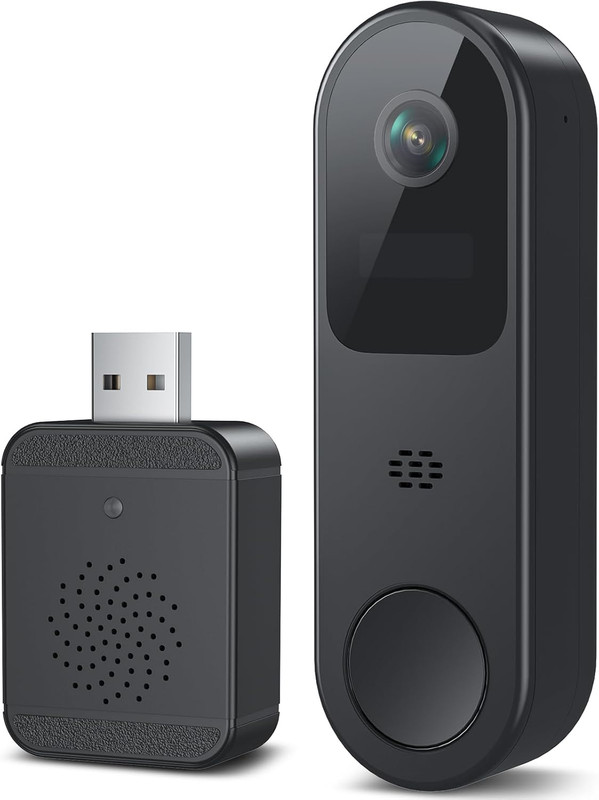 2K HD Battery Doorbell Camera Wireless with Ring Chime, Smart Video Doorbell wit