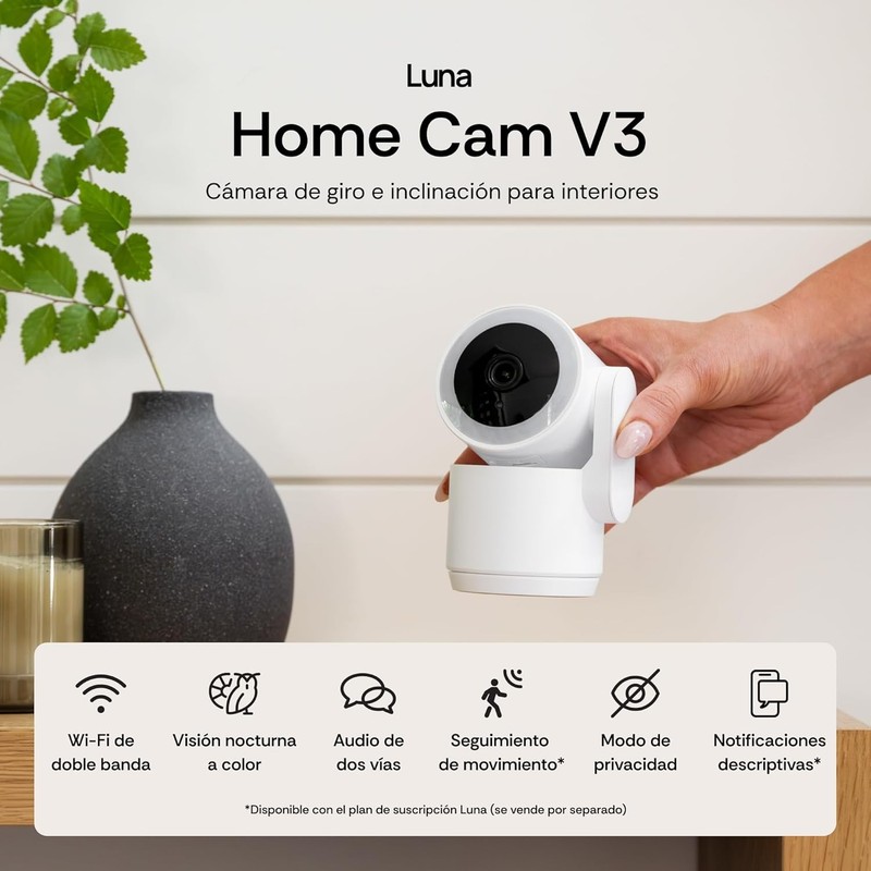 Luna 2K 360° Pan-Tilt Indoor Security Cam Black gallery