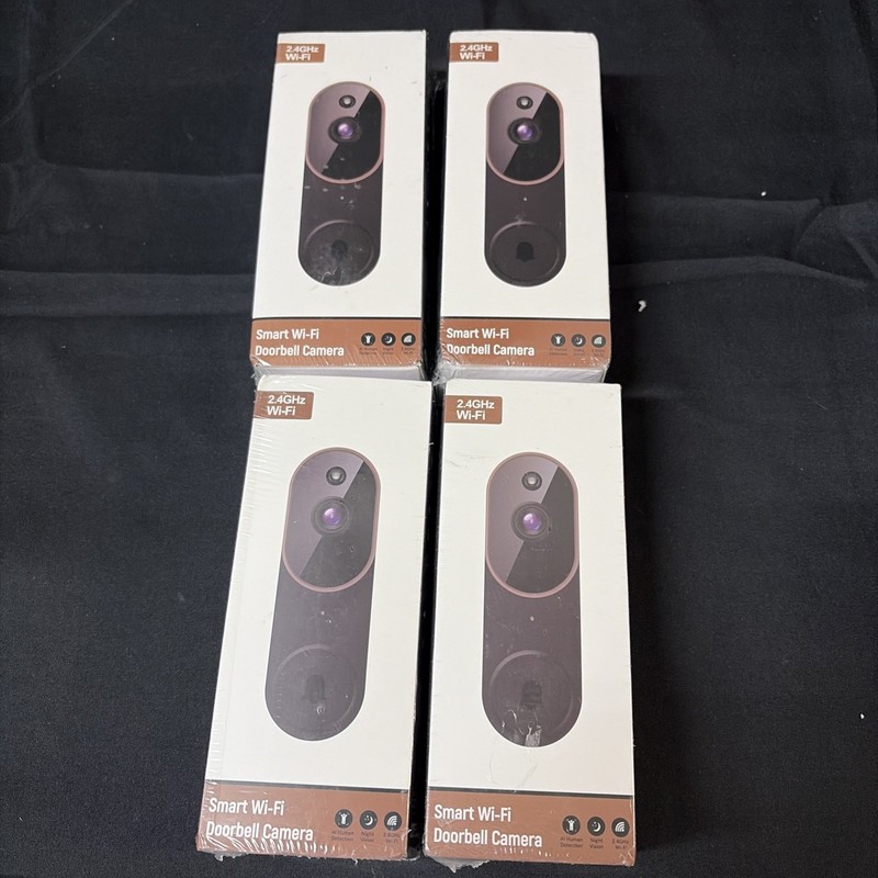 🔥New🔥 Smart 2.4GHz Wi-Fi Doorbell Camera Wide Angle Lens Purple 4 Pack