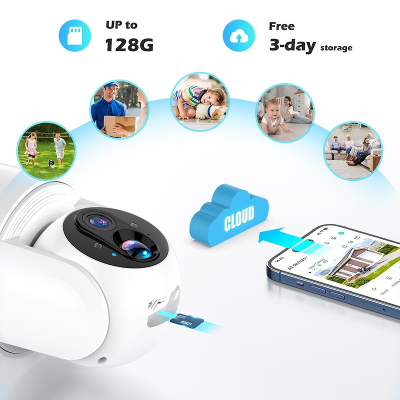 Solar Powered 2K Wireless Security Camera 355 Coverage with Night Vision gallery