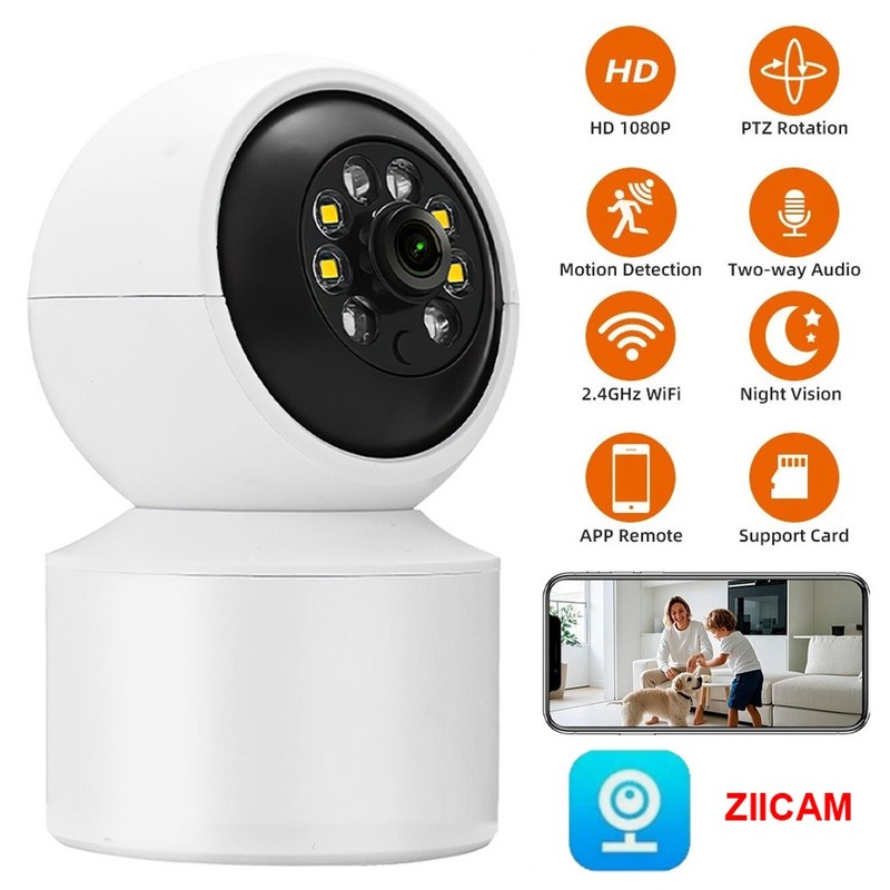 Wireless WiFi Security Camera Indoor Home Night Vision 2-Way Audio Surveillance