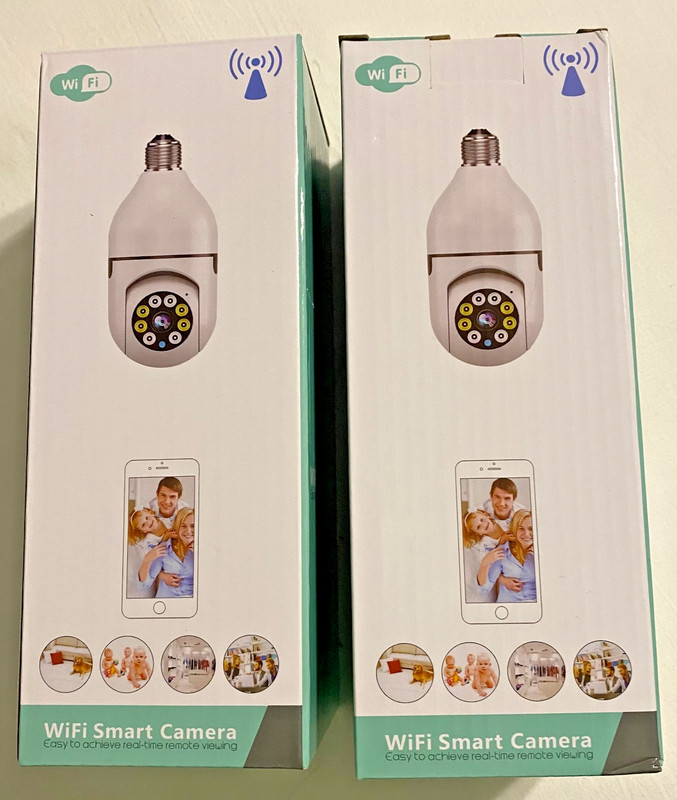 2 Wi-Fi Smart Camera Bulbs, Compatible With Alexa New in Box
