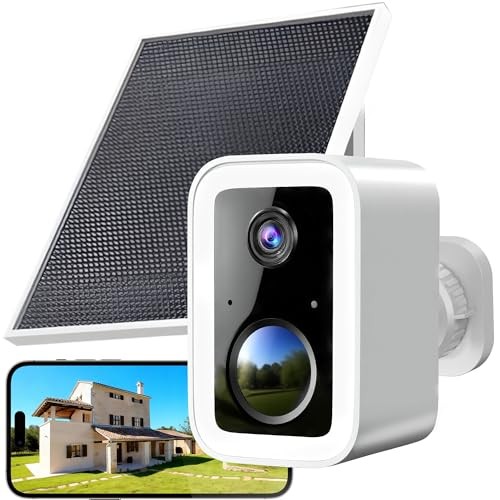 Security Camera Wireless Outdoor with Solar Panel, 1 Pack w/Solar Panel White gallery