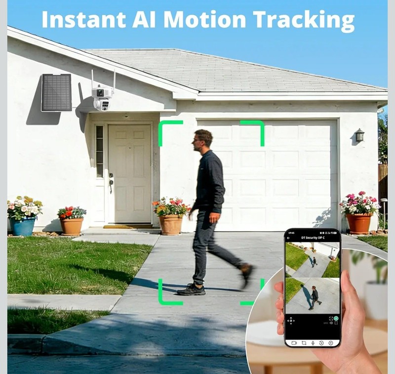 4G Cellular Security Camera, 4K Wireless Outdoor Solar Camera 3Lens Bul... gallery