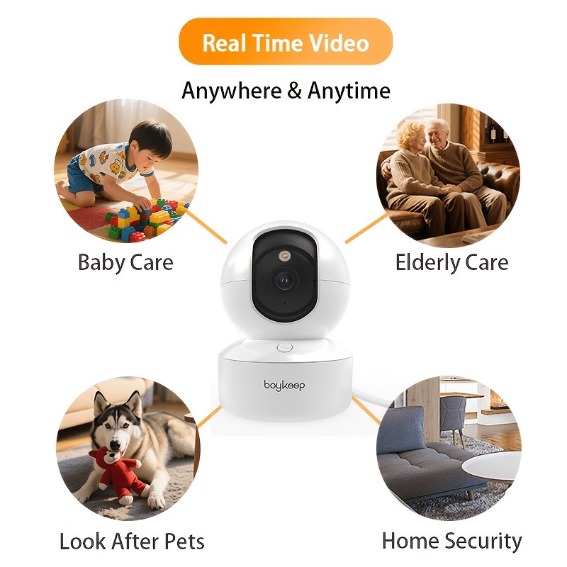 2pcs Boykeep Pet Camera 1296P Offers Two-Way Video, Supports 2.4G/5G Wifi gallery