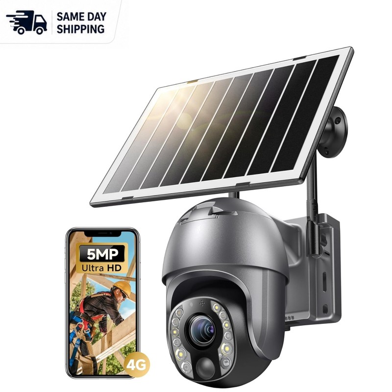 Advanced 10X Optical Zoom & Solar Powered Outdoor Camera – Easy Setup & Storage