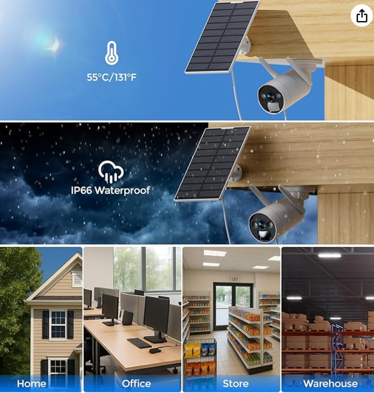 Camcamp 4MP Solar Camera Outdoor Wireless, Surveillance & Security Cameras gallery