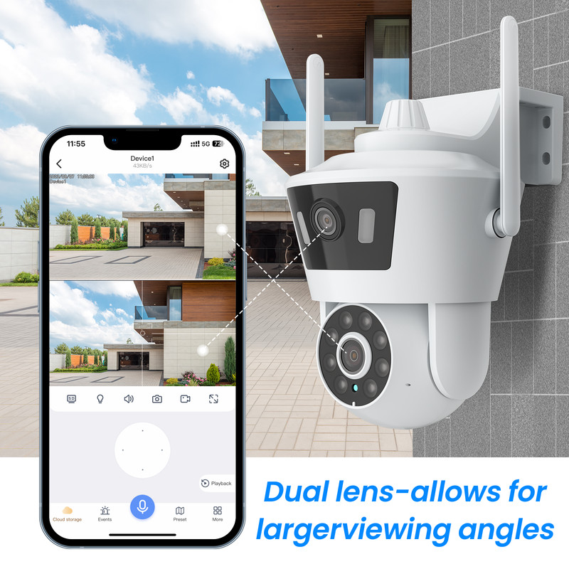 ANRAN 4MP Security Camera Dual Lens Wireless WiFi 360° PTZ Audio Home Outdoor gallery
