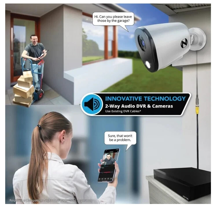 Night Owl 4K Wired Security Camera w/ Spotlight CM-FTD8LS-B | No Accessories gallery