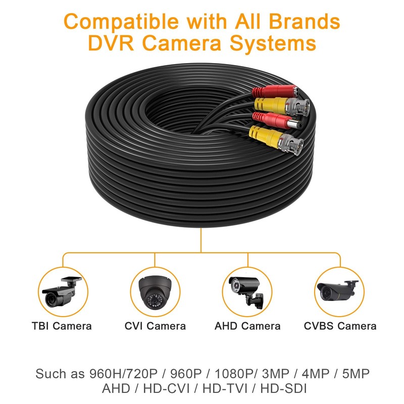 WILDHD 200ft Bnc Cable All-in-One Siamese Video and Power 200FT 1PACK, Black gallery