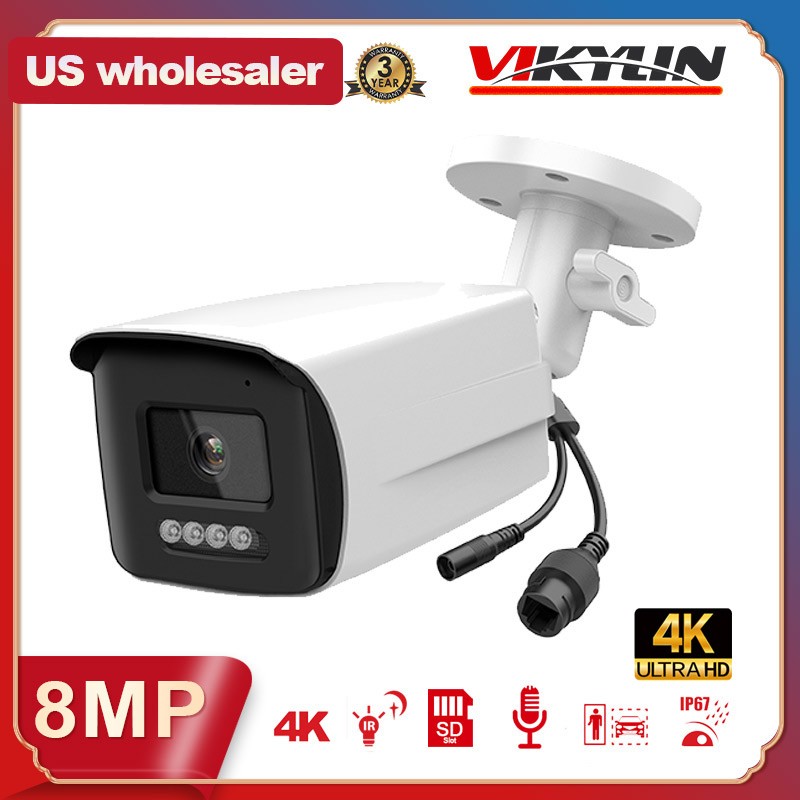 Vikylin 4K 8MP POE IP Camera IR Outdoor CCTV 2-Way Audio NDAA Onvif Outdoor Home gallery