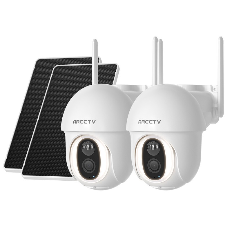 4G LTE Cellular Solar Security Cameras Outdoor 360° PTZ Night Vision w/ SIM Card