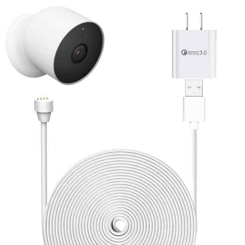 Power Adapter for Google Nest Cam Battery 25ft/7.6m Weatherproof Charging Cable