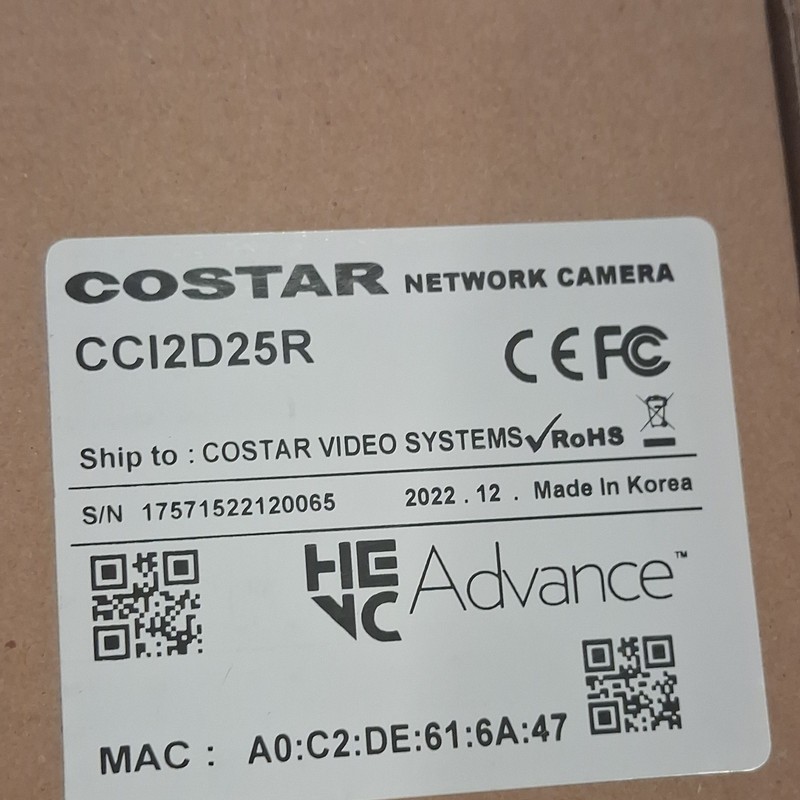 Costar Network Camera CCI2D25R IP/Network H.265 Advanced 2022