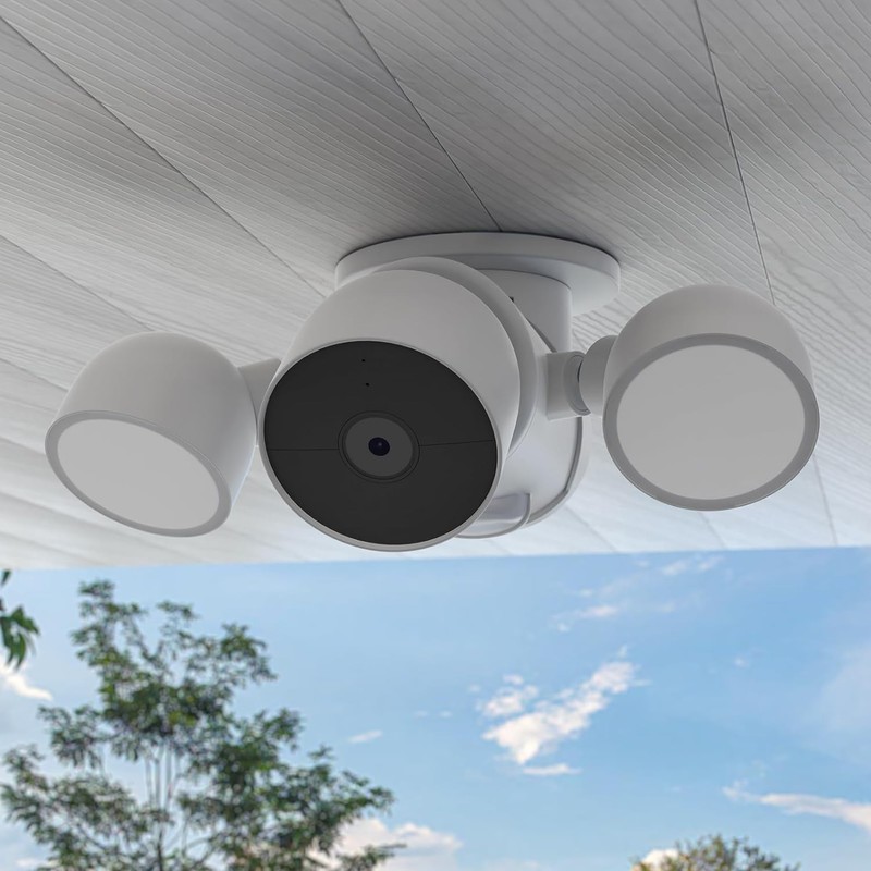 Eave Mount Bracket + Anti-Drop Chain for Google Nest Cam Floodlight - ABS Protec gallery