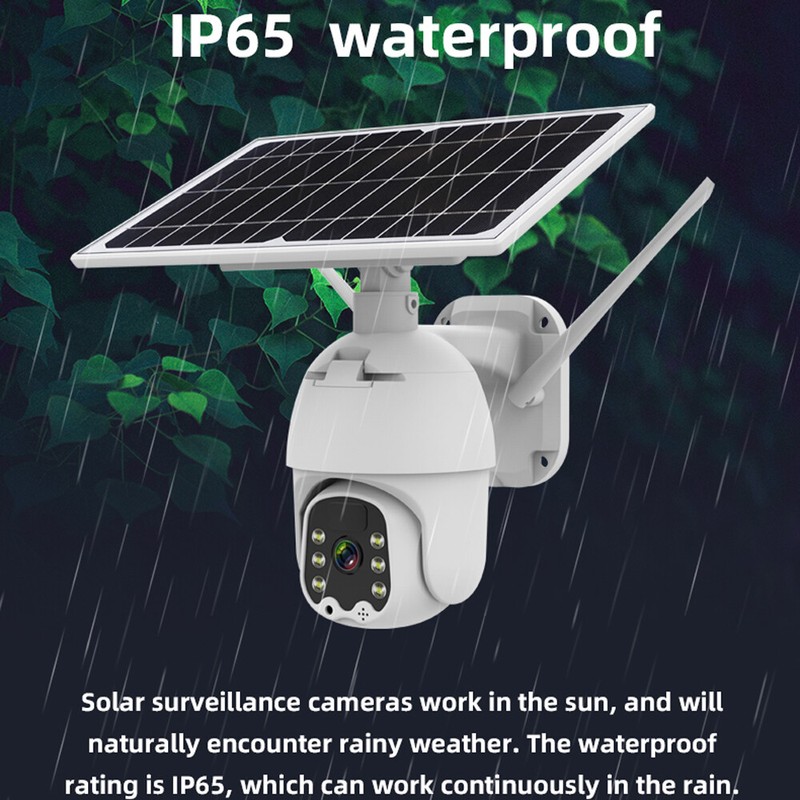 4G PTZ Waterproof Solar Panel Camera Color Night WiFi 1080P HD CCTV Surveillance gallery
