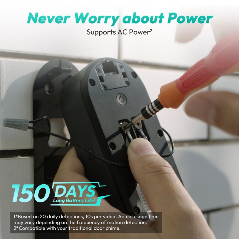 Doorbell Camera Wireless, 5MP Video Doorbell, 180°Panoramic View, No Monthly ... gallery