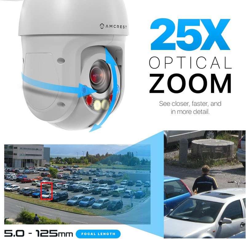 Amcrest 4MP AI PTZ POE IP Camera Pan Tilt Zoom (Optical 25x Motorized Zoom) Spee gallery