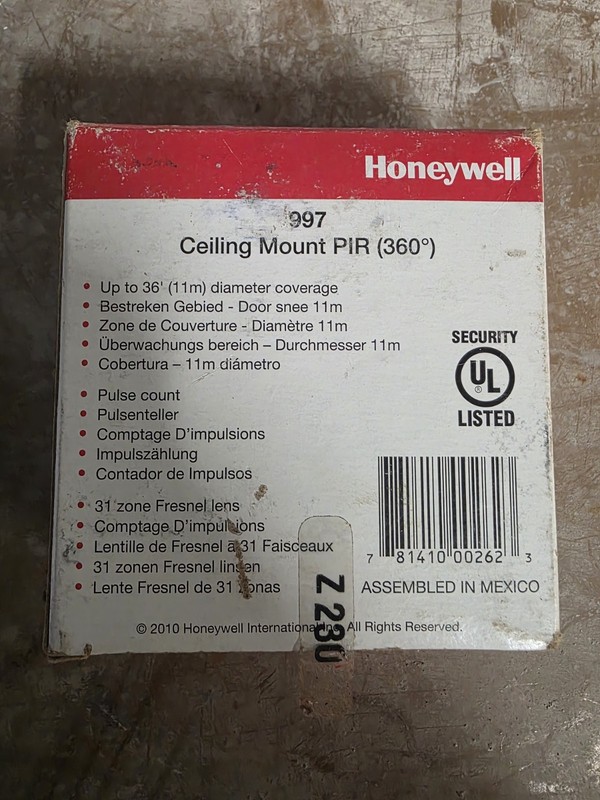 Honeywell Ceiling Mount PIR 360 Degree Infrared Motion Sensor P/N 997.0 Used gallery
