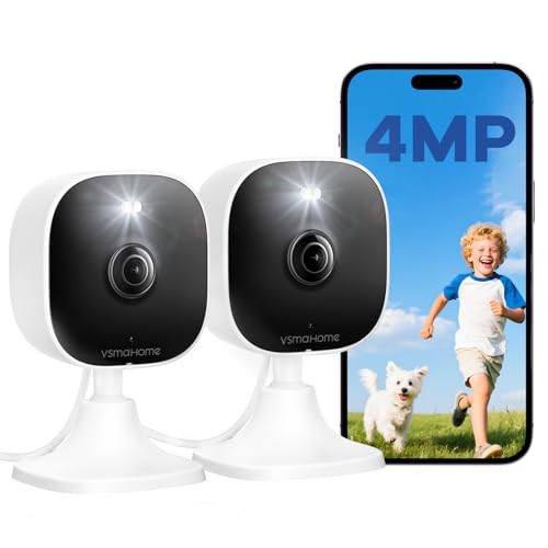 2 Pack 4MP Indoor Outdoor Security Cameras Dual-Band WiFi Wired Home Surveillanc gallery