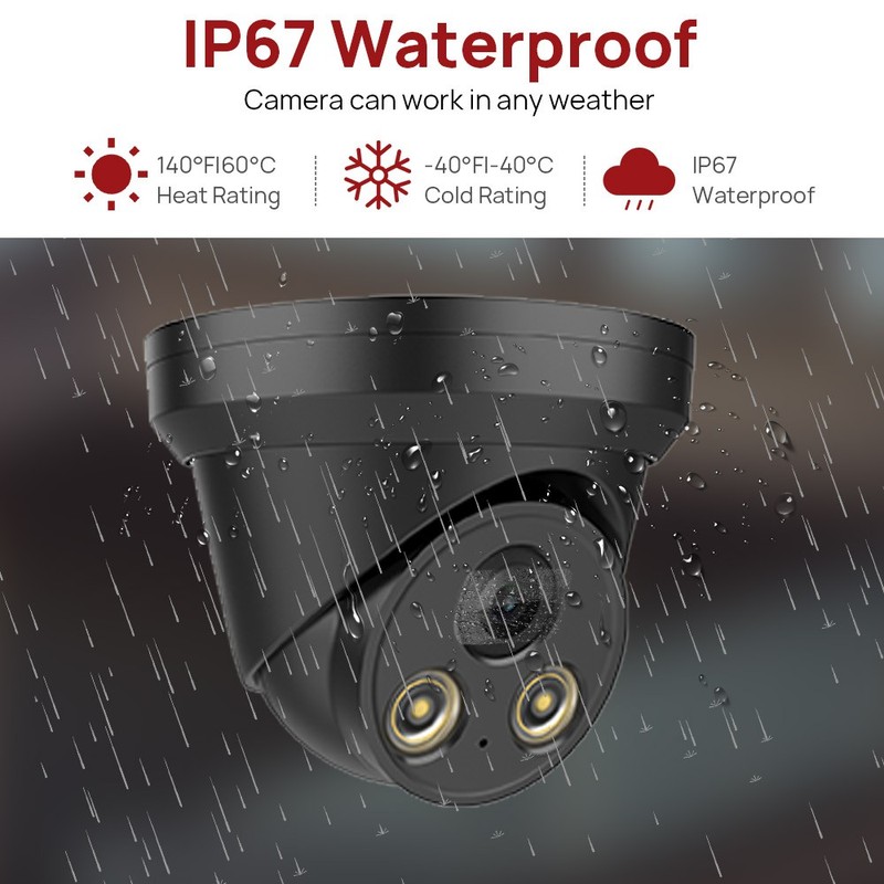 Vikylin 4K 8MP 5MP 4MP Security Camera Full Color IR light ethernet rtsp Black gallery