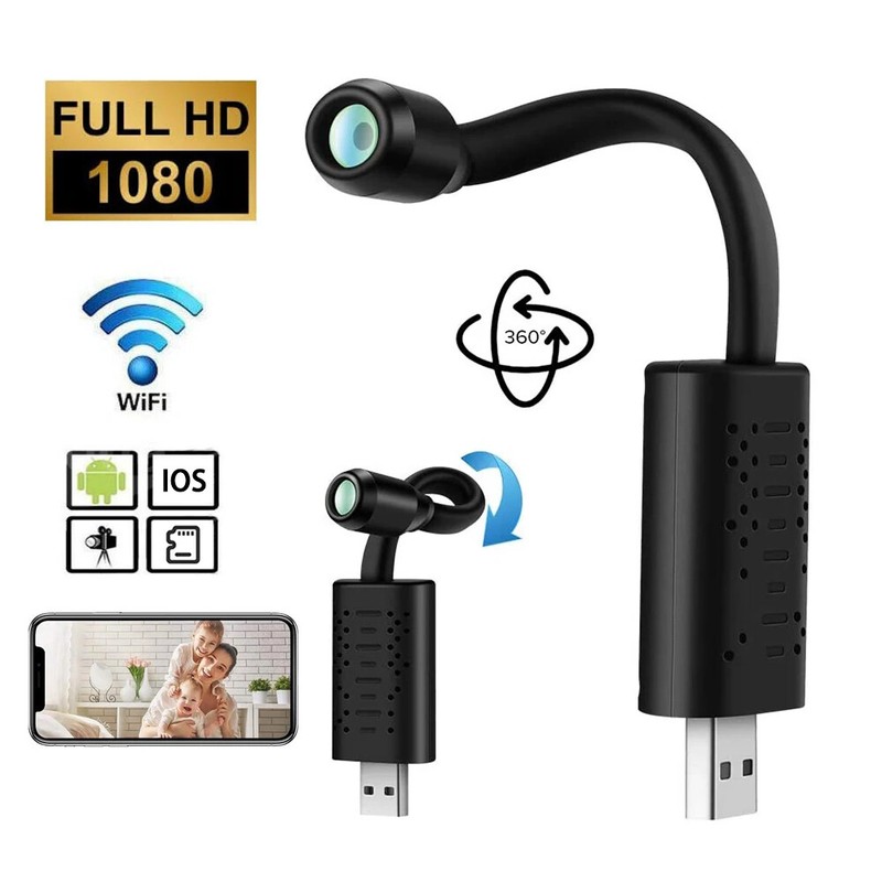 HD 1080P Mini Cam USB WiFi Camera PIR Motion Detection DVR Home Security Cam US gallery