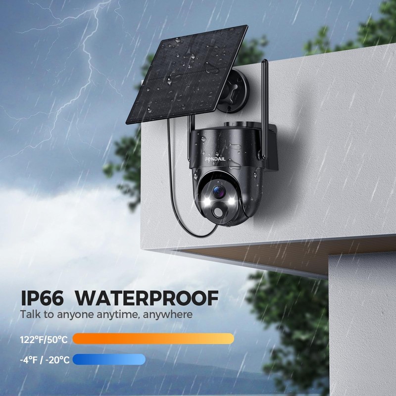 Solar Security Cameras Wireless Outdoor, 2K 360° View Solar Powered WiFi 3MP ... gallery