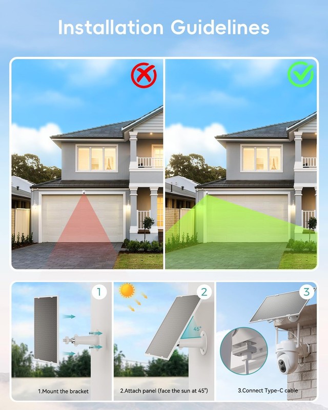 24/7 Recording Solar Security Cameras Wireless Outdoor, 9W Solar Panel, 2K AO... gallery