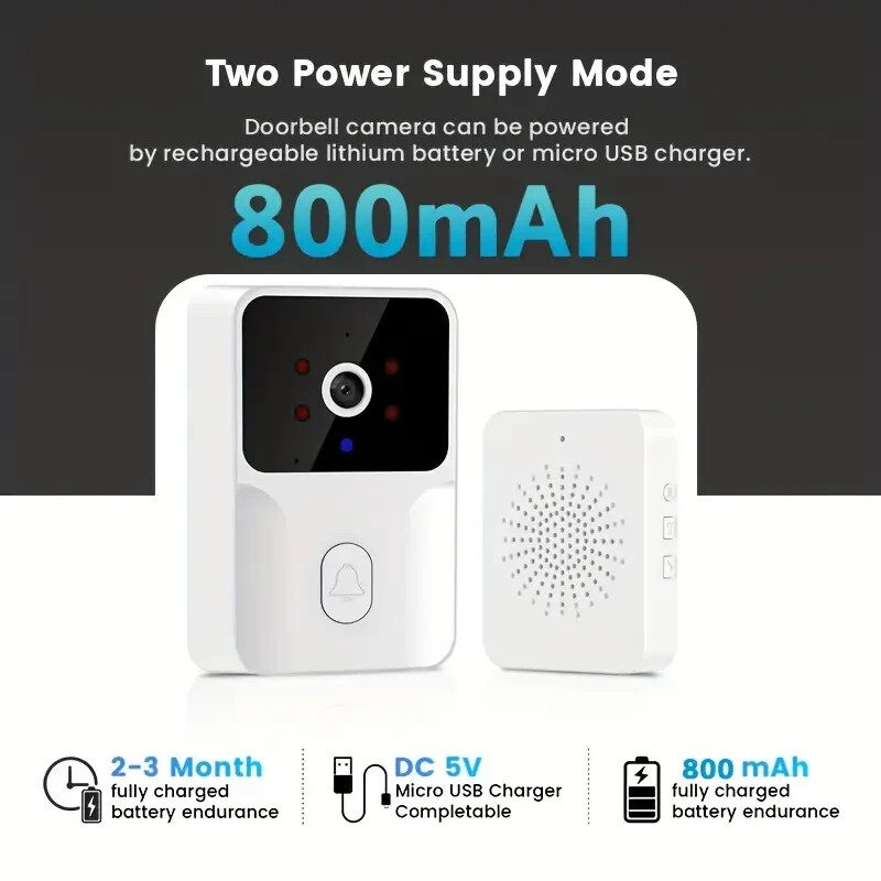 Wireless Doorbell Camera - 1pc Tuya HD Video Night Vision Smart Home Security Sy gallery