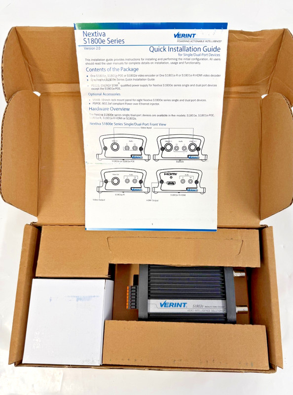 Verint S1802E Video Server: Triple Stream H.264 Compression, 2 Inputs
