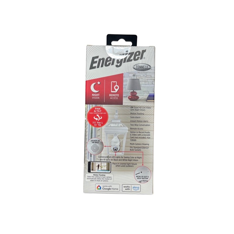 Energizer Connect Smart 5GHz WiFi 2K Quad HD Indoor Outdoor Socket P/T Camera gallery