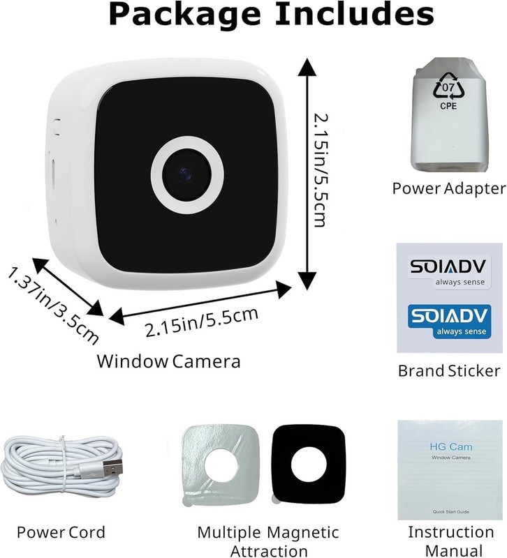2.5K Window Camera Wireless,No-Drill Install,2.4GHz & 5GHz WiFi Indoor Camera gallery