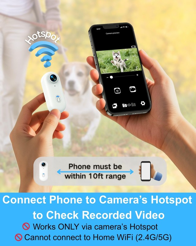 Cat Camera Collar with Phone APP, 1080P HD Video Recording, XS/M-Size Pet POV... gallery