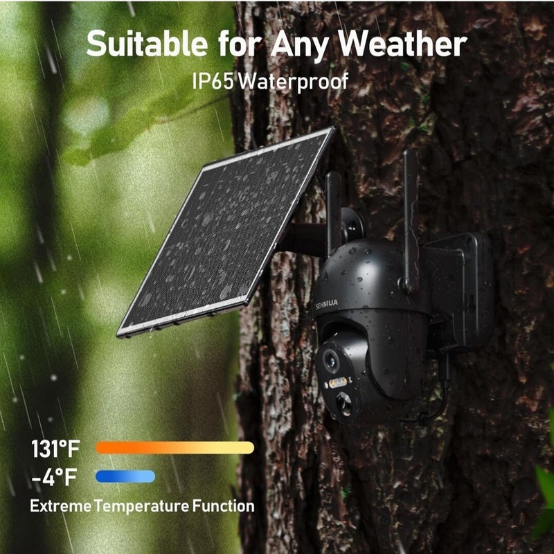 SEHMUA-4G LTE Cellular Solar Security Camera Wireless Outdoor, No WiFi Solar... gallery