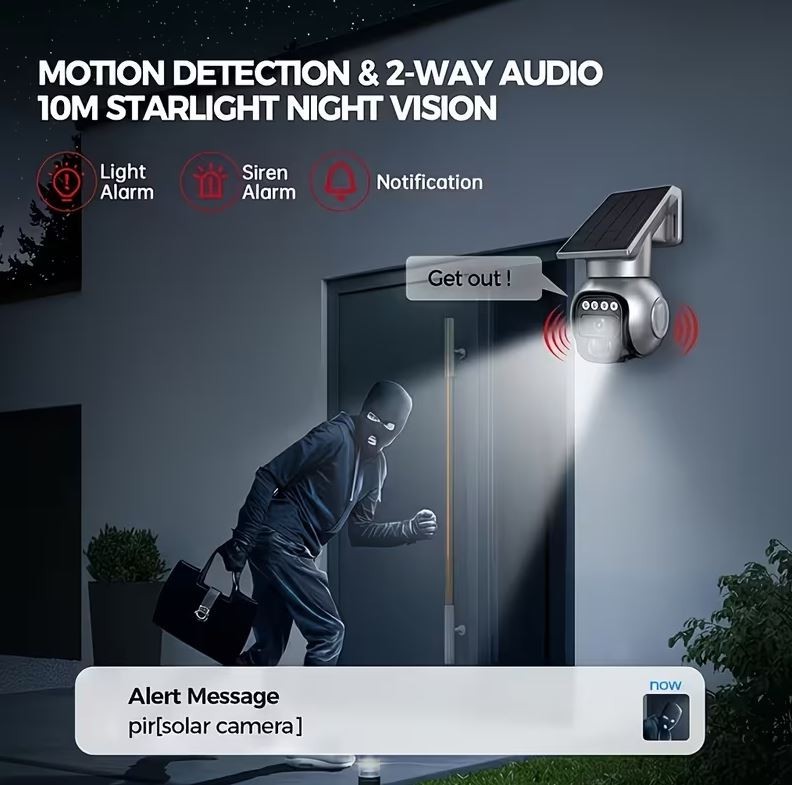 Solar Wifi Security Camera 4MP Wireless Outdoor WiFi 2-Way Audio Night Vision gallery