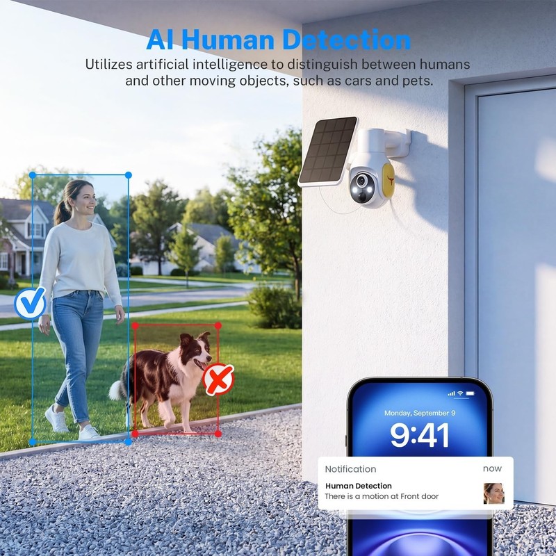 Camara De Seguridad Solar 360 Para Casa Exterior 2.4G WiFi Con Audio y Micrófono gallery