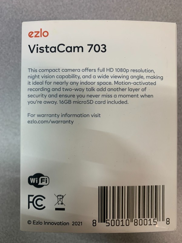 Ezlo VistaCam 703 Full 1080p HD Indoor Motion Activ WiFi Camera W/ Night Vision gallery