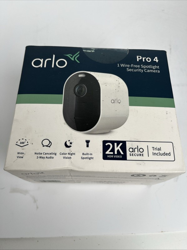 Arlo VMC4050P-100NAR Pro 4 Spotlight WiFi Camera White - Brand New Sealed gallery